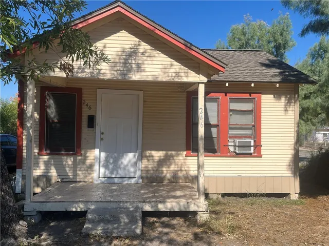 a front view of a house