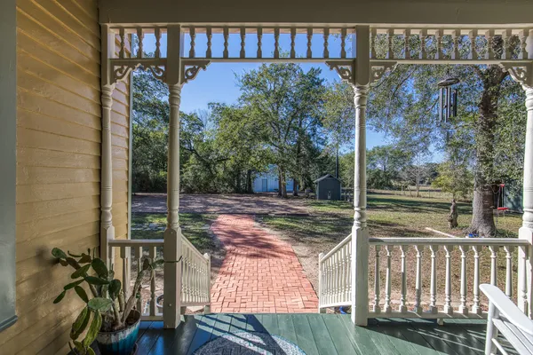 a view of a porch