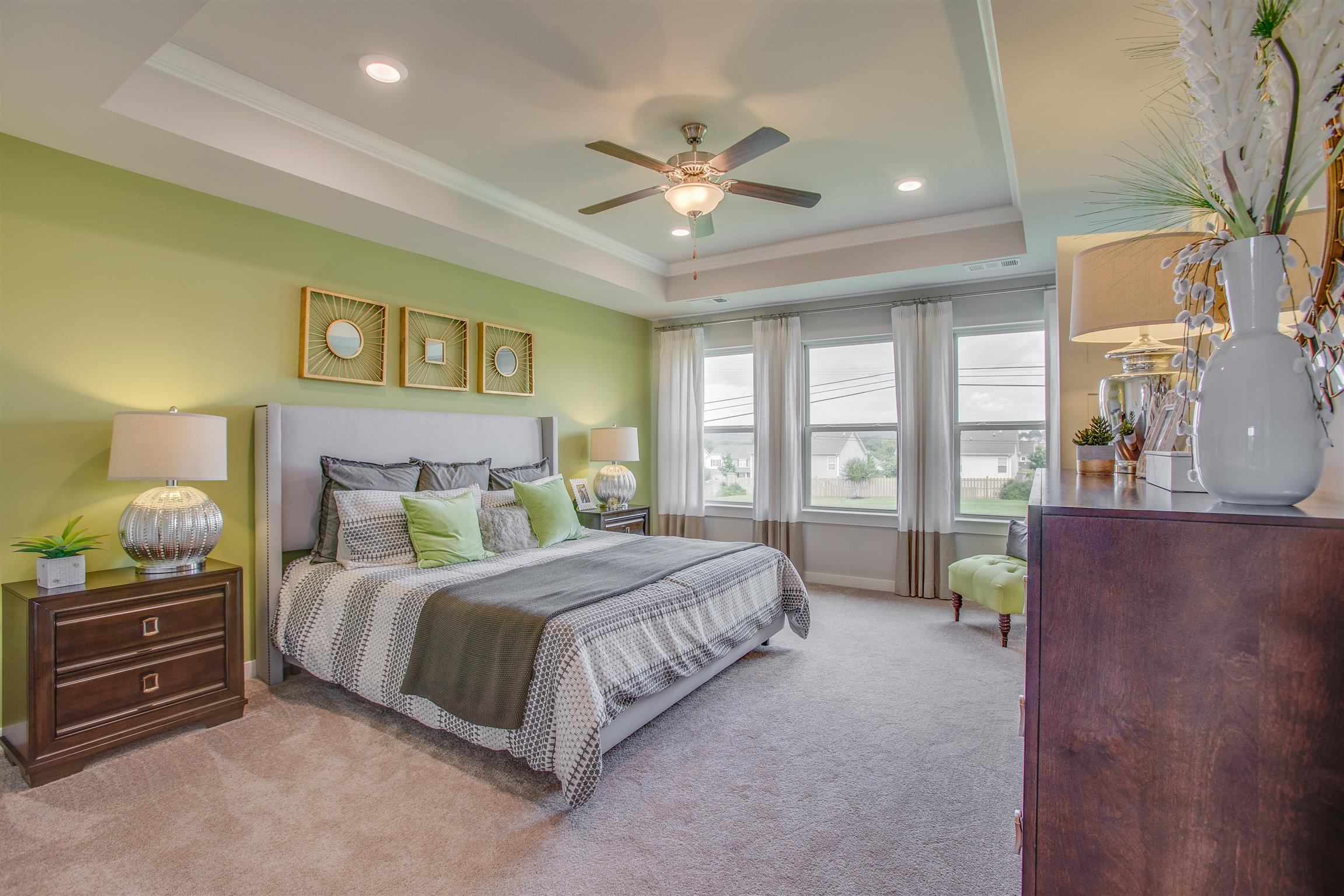 3146 Rift Lane Murfreesboro, TN 37130 - Photo 19 of 29 Owner's suite with ceiling fan, trey ceiling, and crown