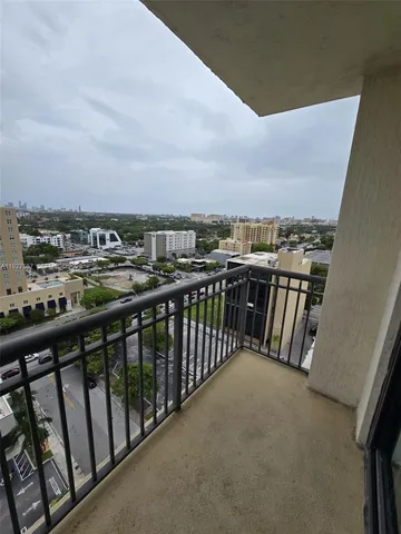 a view of city from balcony