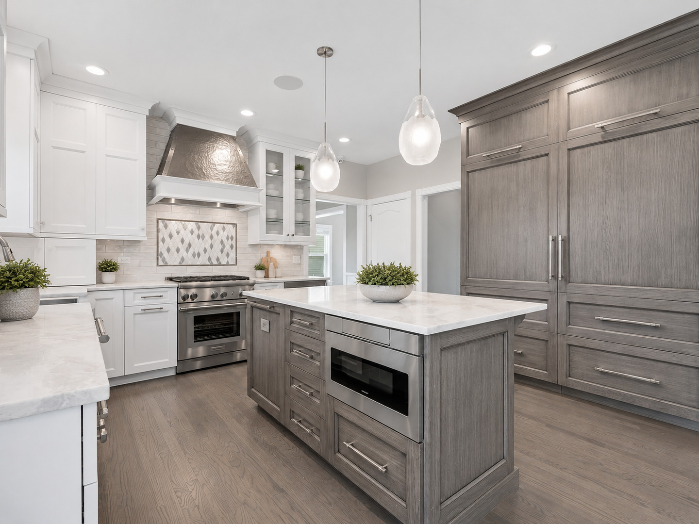 832 Bemis Road Glen Ellyn, IL 60137 - Photo 21 of 62 a kitchen with a stove and a microwave oven