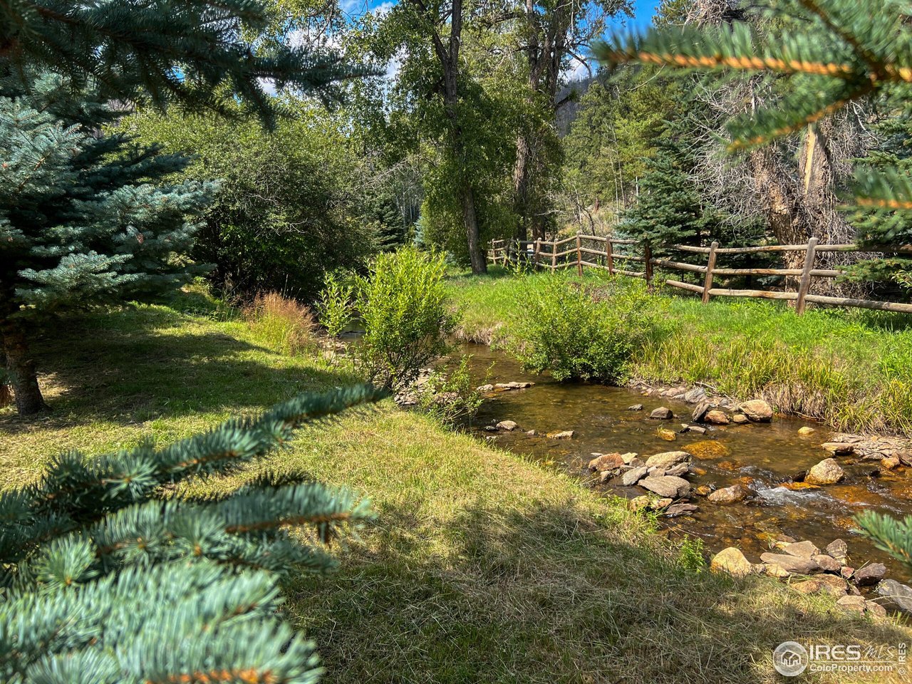 27667 Buckhorn Road Bellvue, CO 80512 - Photo 33 of 40 a backyard of a house with a yard