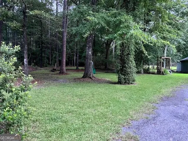 a backyard of a house with lots of green space