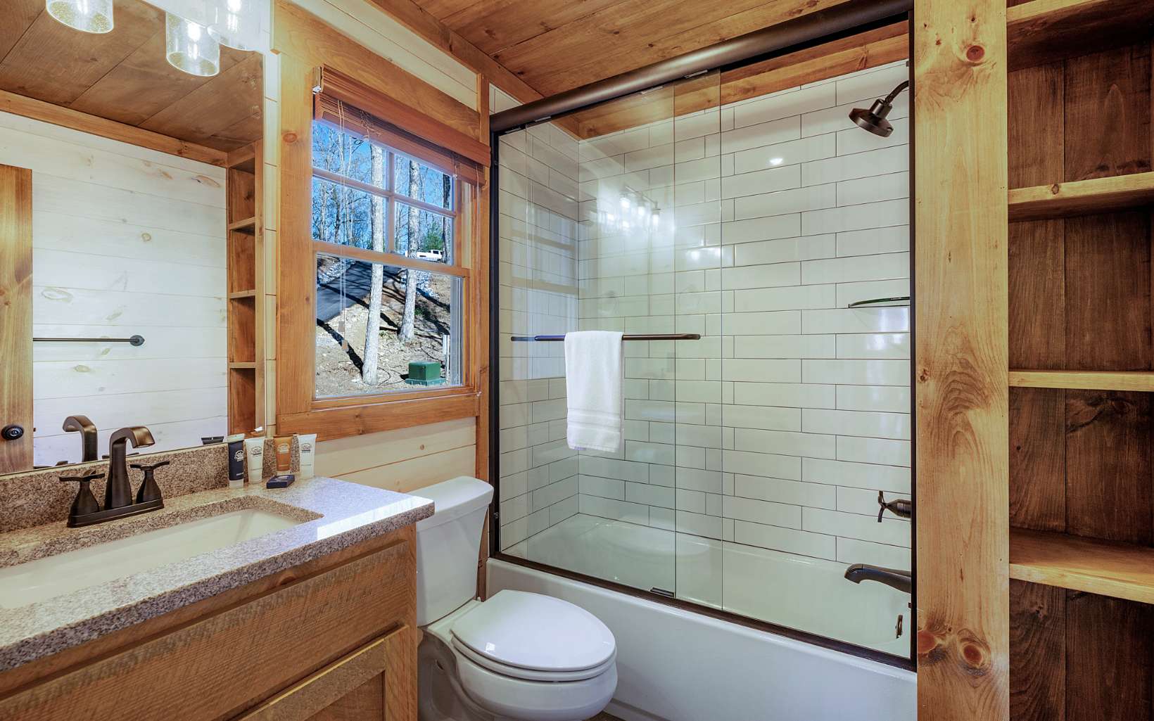 814 Overlook Drive Blue Ridge, GA 30513 - Photo 32 of 53 a bathroom with a sink a toilet and shower