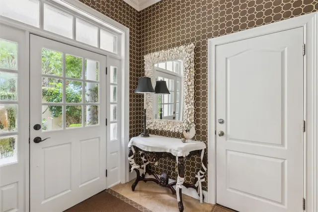 a view of entryway with wooden floor
