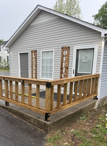 a front view of a house with windows