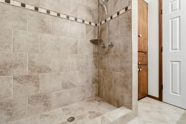 a bathroom with a shower