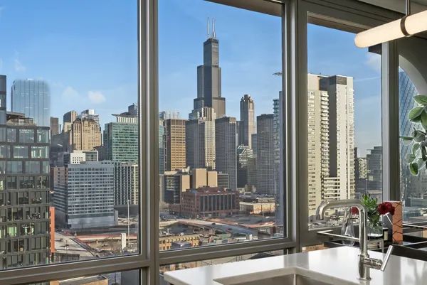 a view of a city from a balcony