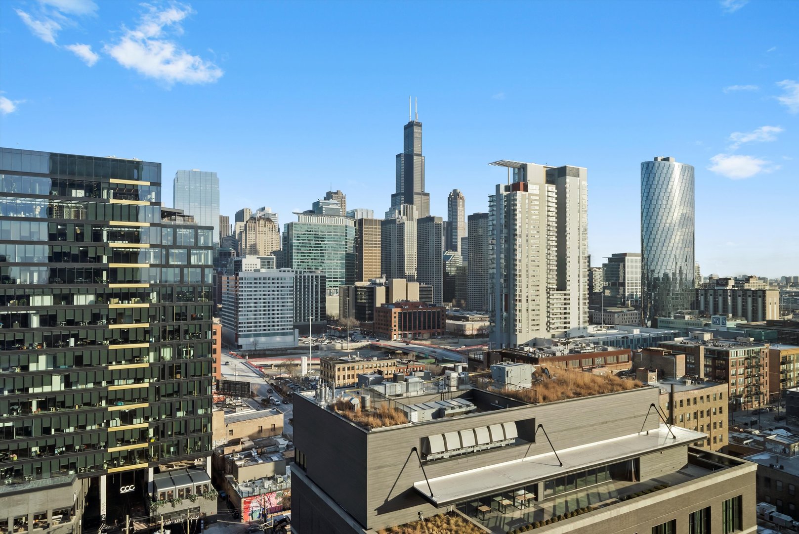 164 North Peoria Street, Unit 1705 Chicago, IL 60607 - Photo 24 of 33 a view of city with tall buildings