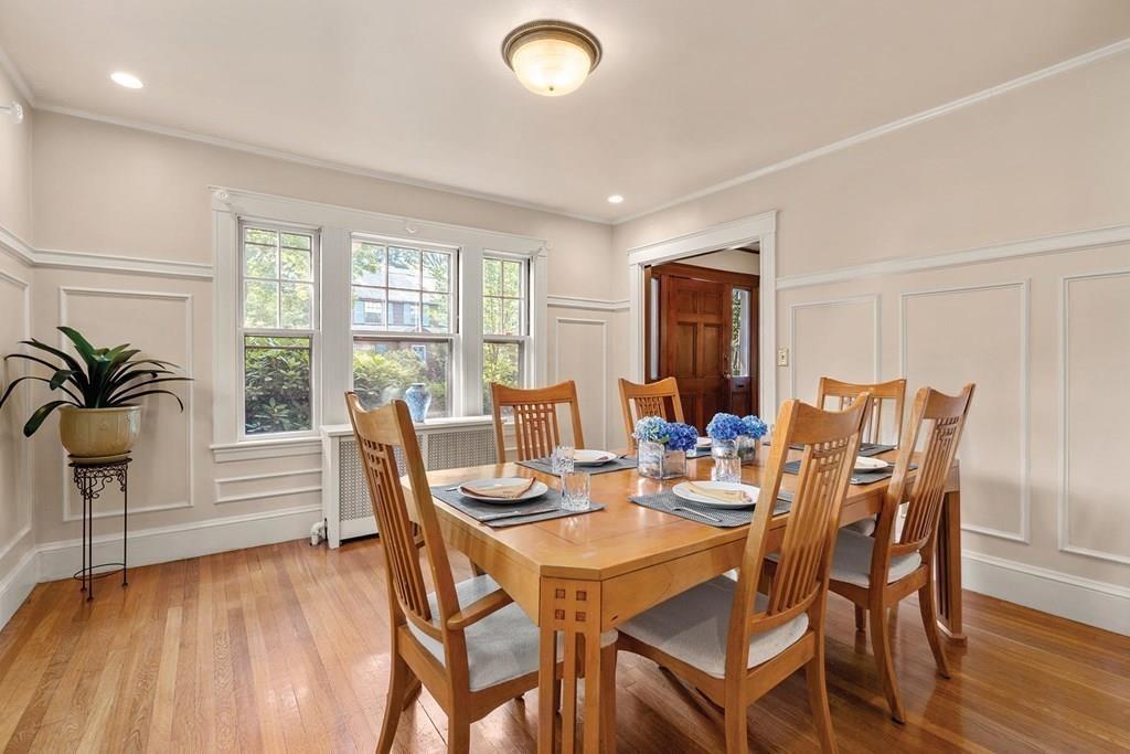 225 Dorset Road Newton, MA 02468 - Photo 5 of 14 a view of a dining room with furniture window and wooden floor