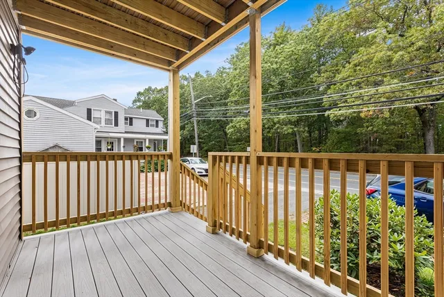 a view of a wooden deck