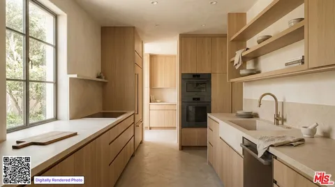 a kitchen with a sink stove and refrigerator