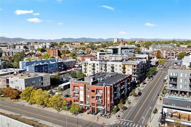 an aerial view of a city