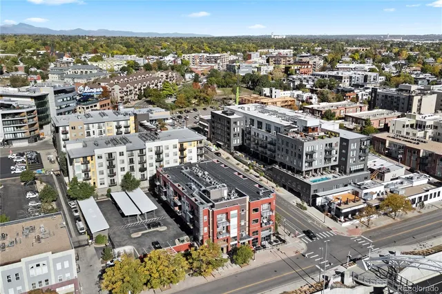 an aerial view of a city
