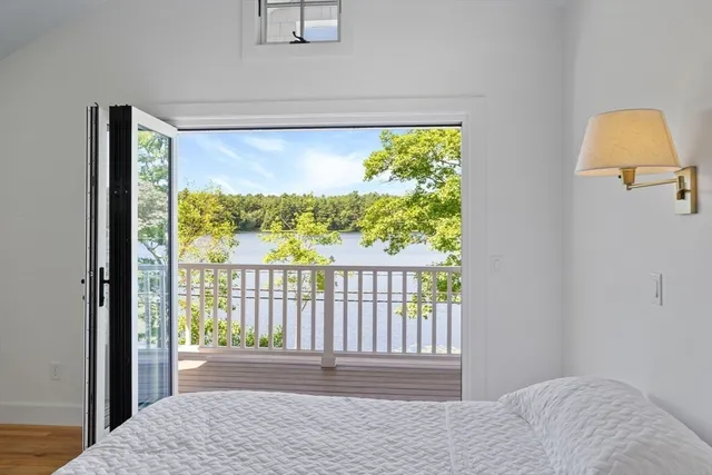 a view of a bedroom from a window