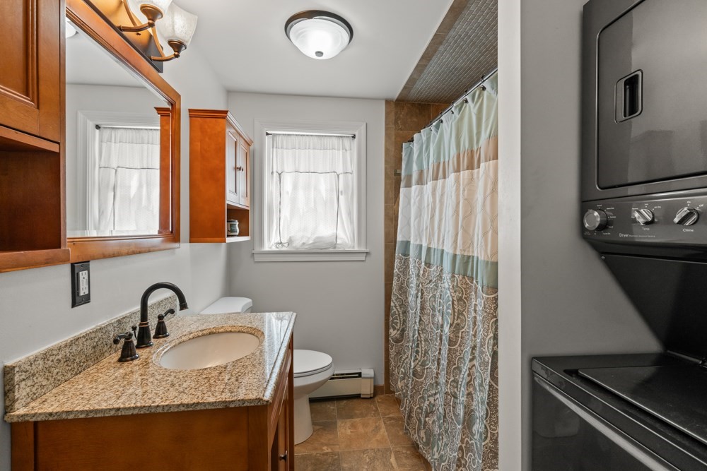 8 Trotters Lane Barnstable, MA 02648 - Photo 14 of 41 a bathroom with a granite countertop sink and a mirror