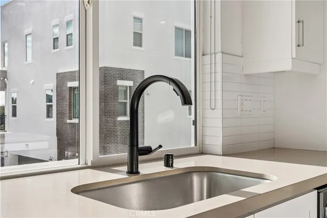 a close view of a sink and tap