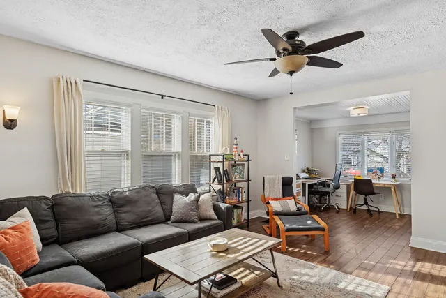 a living room with furniture