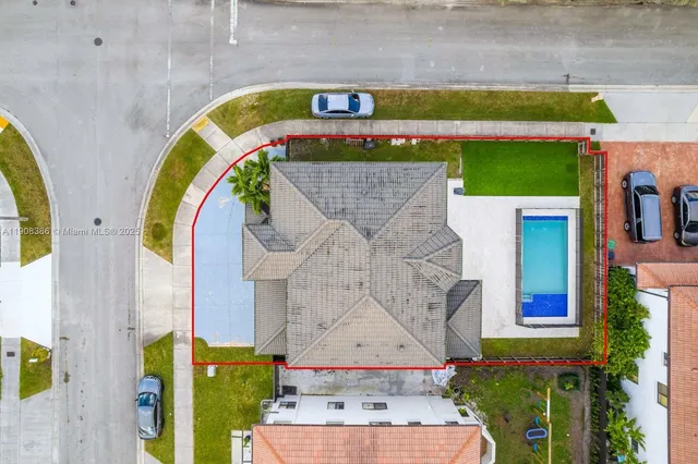 a bird view of a house