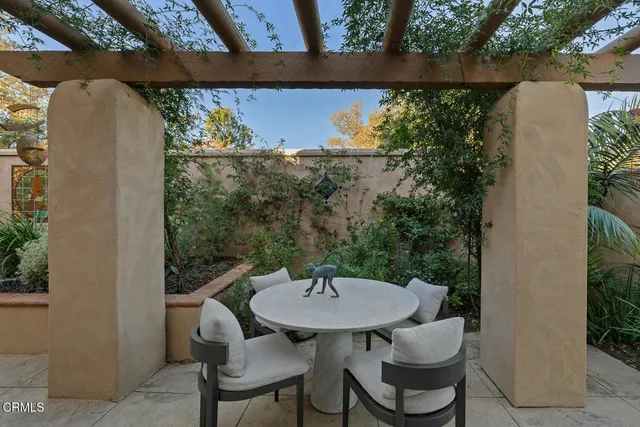 a view of a outdoor seating area