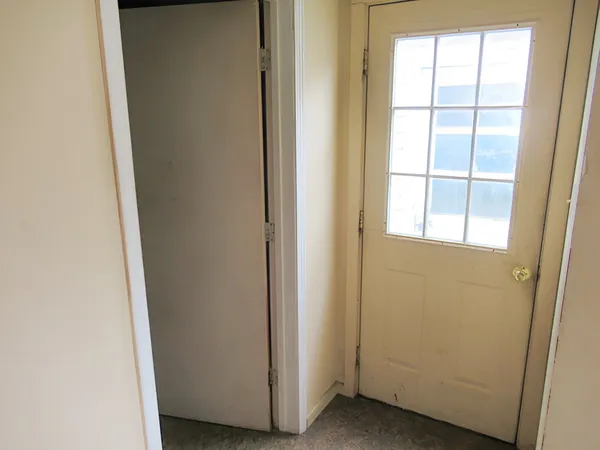 a view of a closet from a window