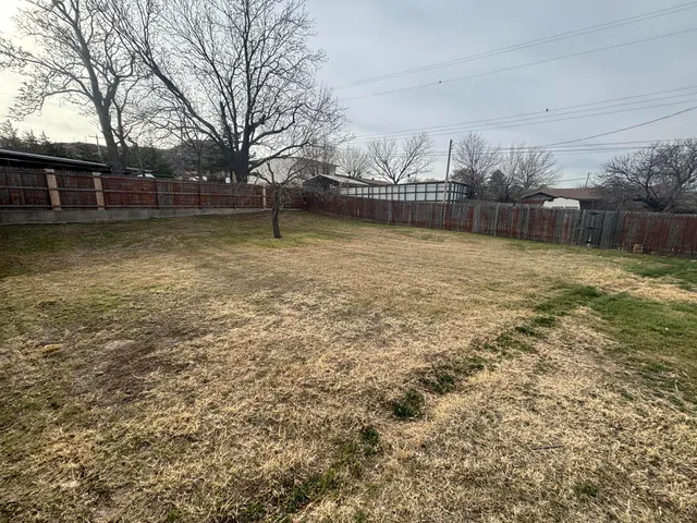 a backyard of a house with lots of green space