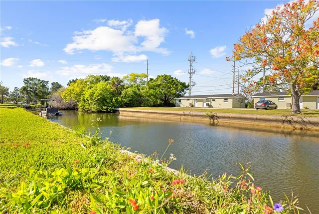 a view of a lake with houses