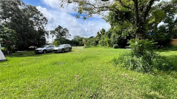 a view of green field with lots of trees