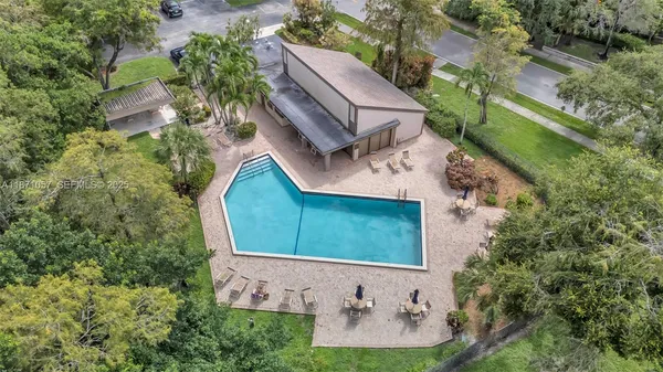 an aerial view of a house