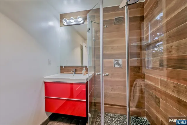 a bathroom with a shower