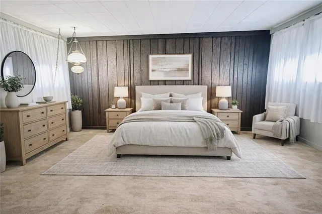 a view of a hallway with an entryway