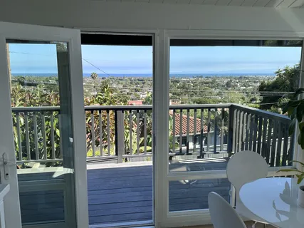 a view of a city from a balcony