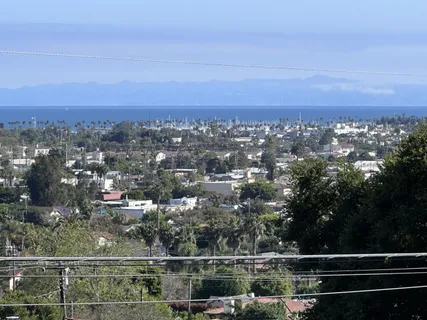 a view of city and mountain
