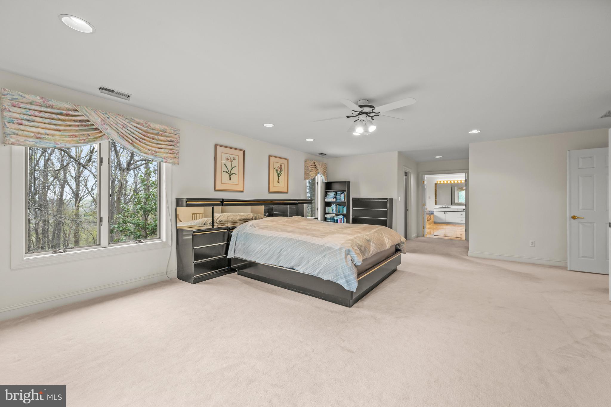 13019 Jerome Jay Drive Cockeysville, MD 21030 - Photo 42 of 61 a bedroom with a large bed and a chandelier