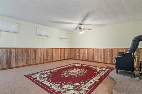 a view of a mountain with a field