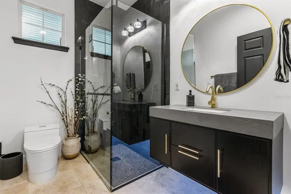 en view interior of a house with wooden floor