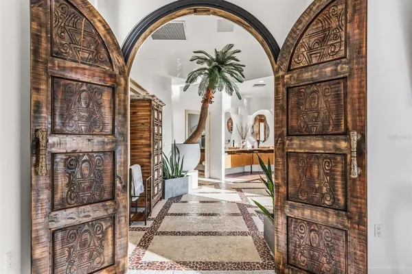 a view of living room and kitchen