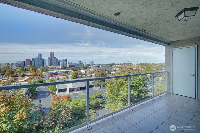 a view of city from balcony