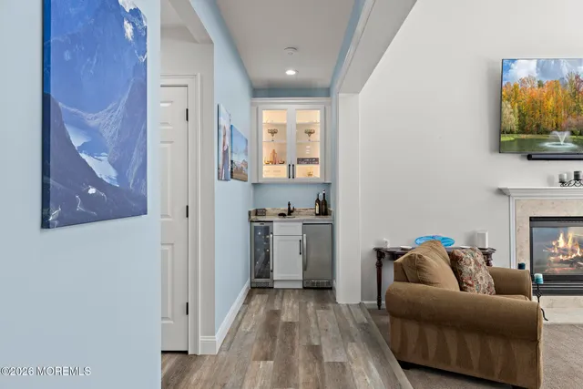 a living room with furniture and window