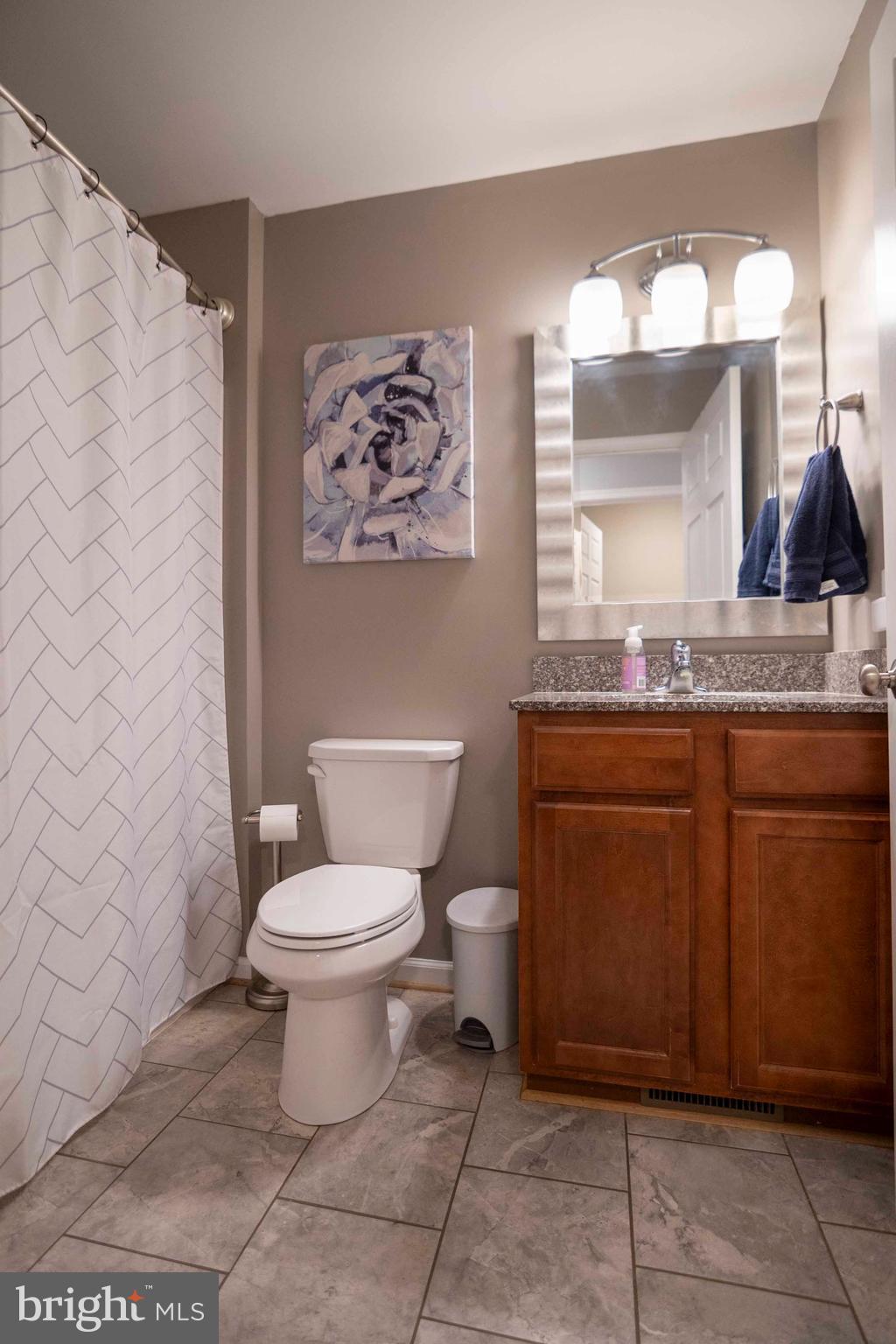 21281 Old Mill Road Culpeper, VA 22701 - Photo 30 of 40 a bathroom with a granite countertop toilet and a sink