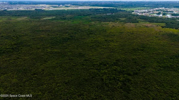 a view of a field with an ocean