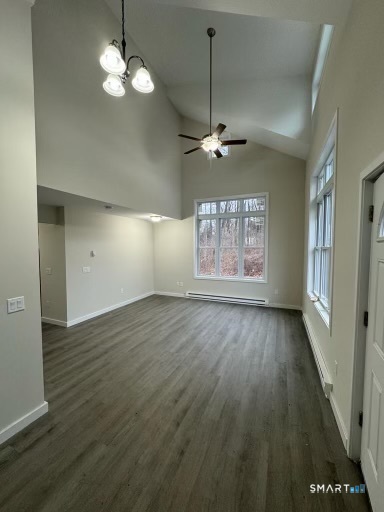 64 Boardman Road New Milford, CT 06776 - Photo 8 of 8 an empty room with wooden floor chandelier and windows