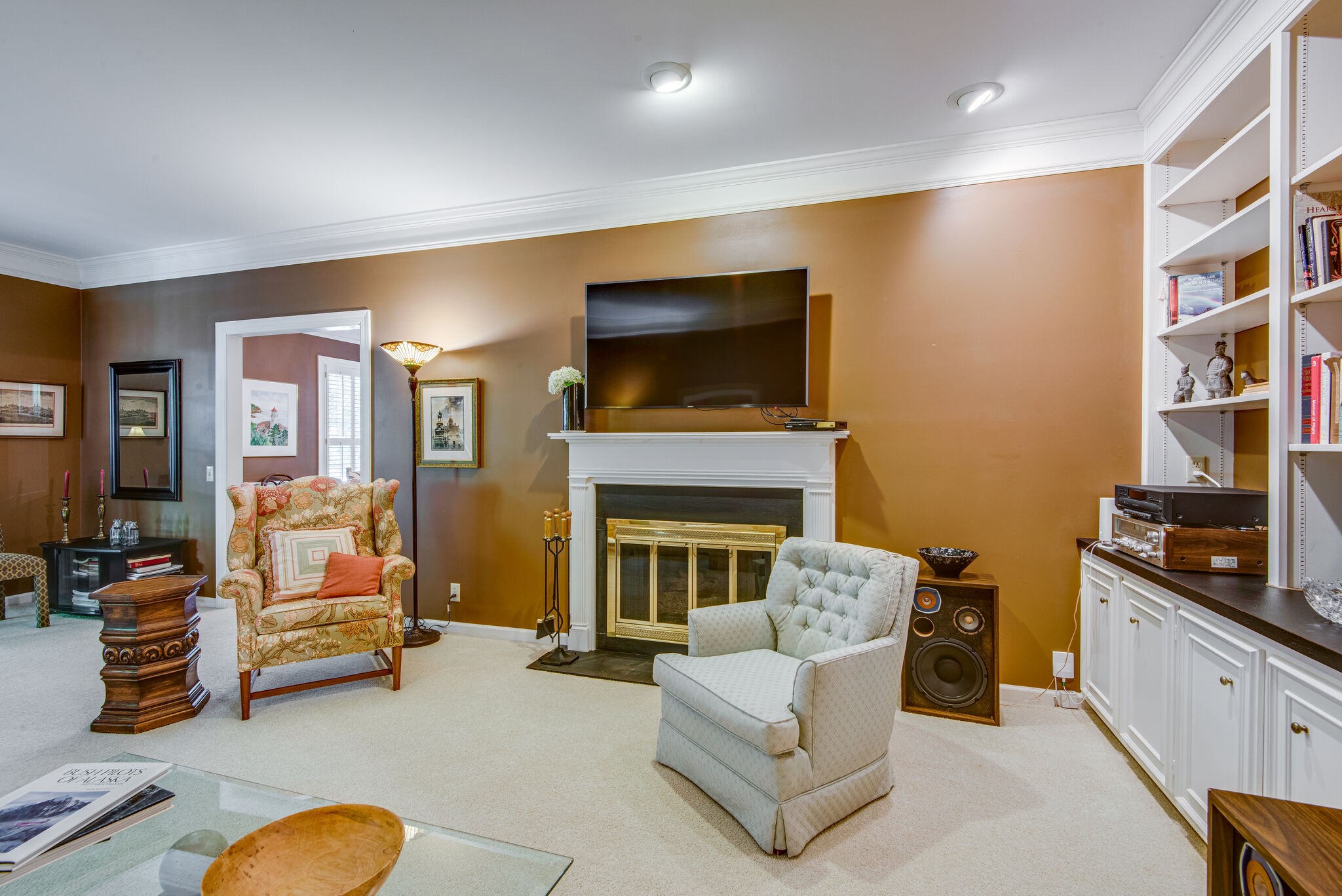 3718 Hobbs Road Nashville, TN 37215 - Photo 8 of 29 a living room with furniture and a fireplace
