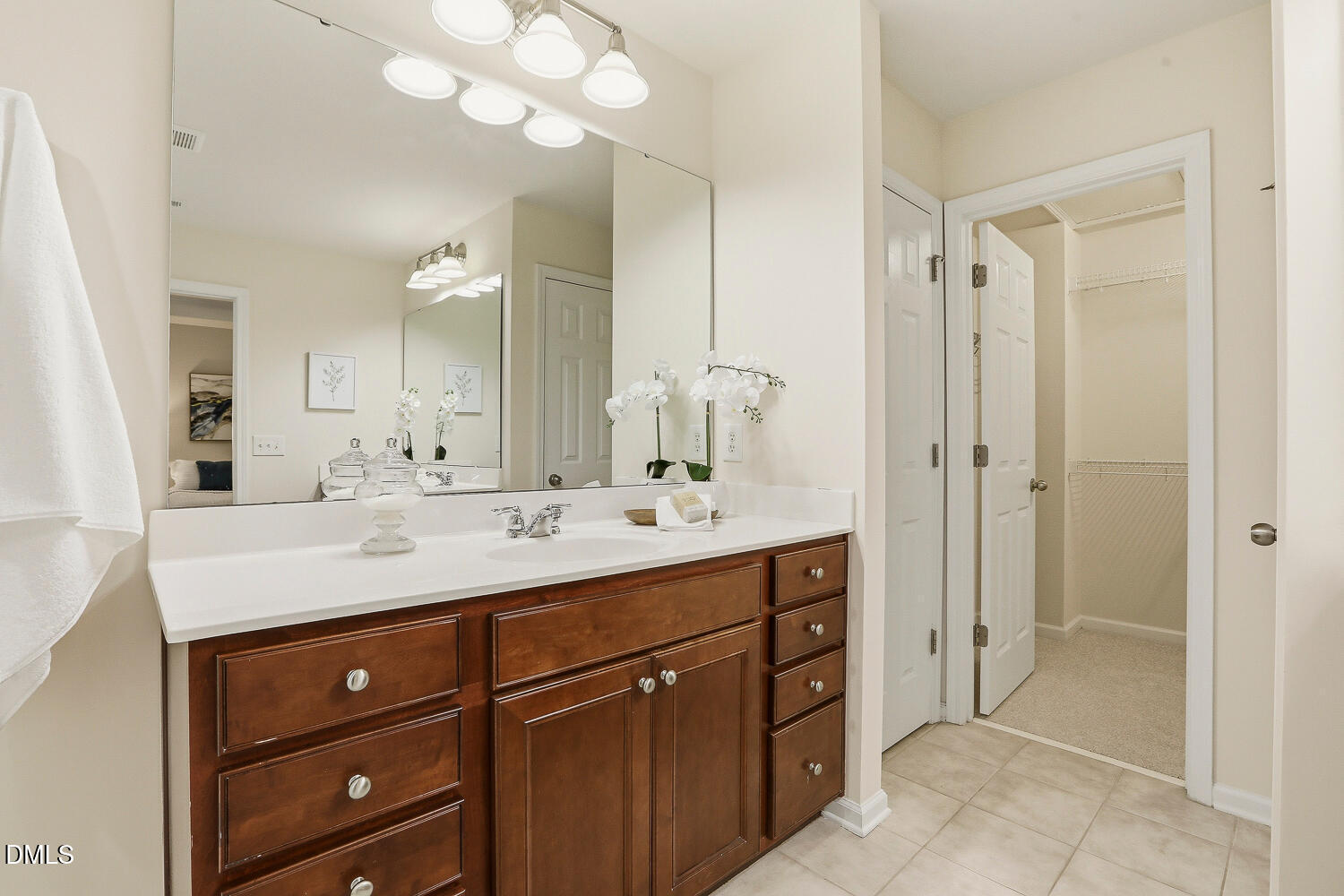 2510 Silverpalm Street Raleigh, NC 27612 - Photo 39 of 65 a bathroom with a sink vanity and a mirror