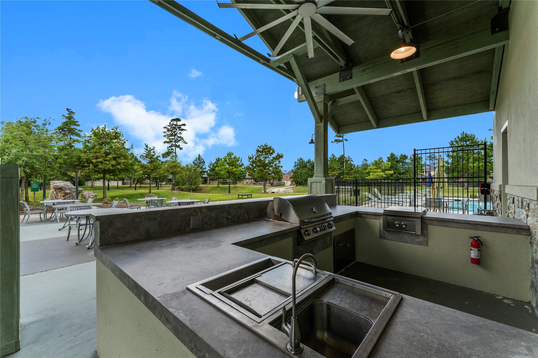 17696 Tree Of Heaven Conroe, TX 77385 - Photo 30 of 32 Community spaces like this one can be reserved by residents for parties and gatherings.
