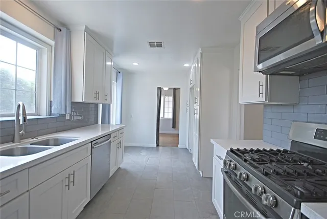 an empty room with closet