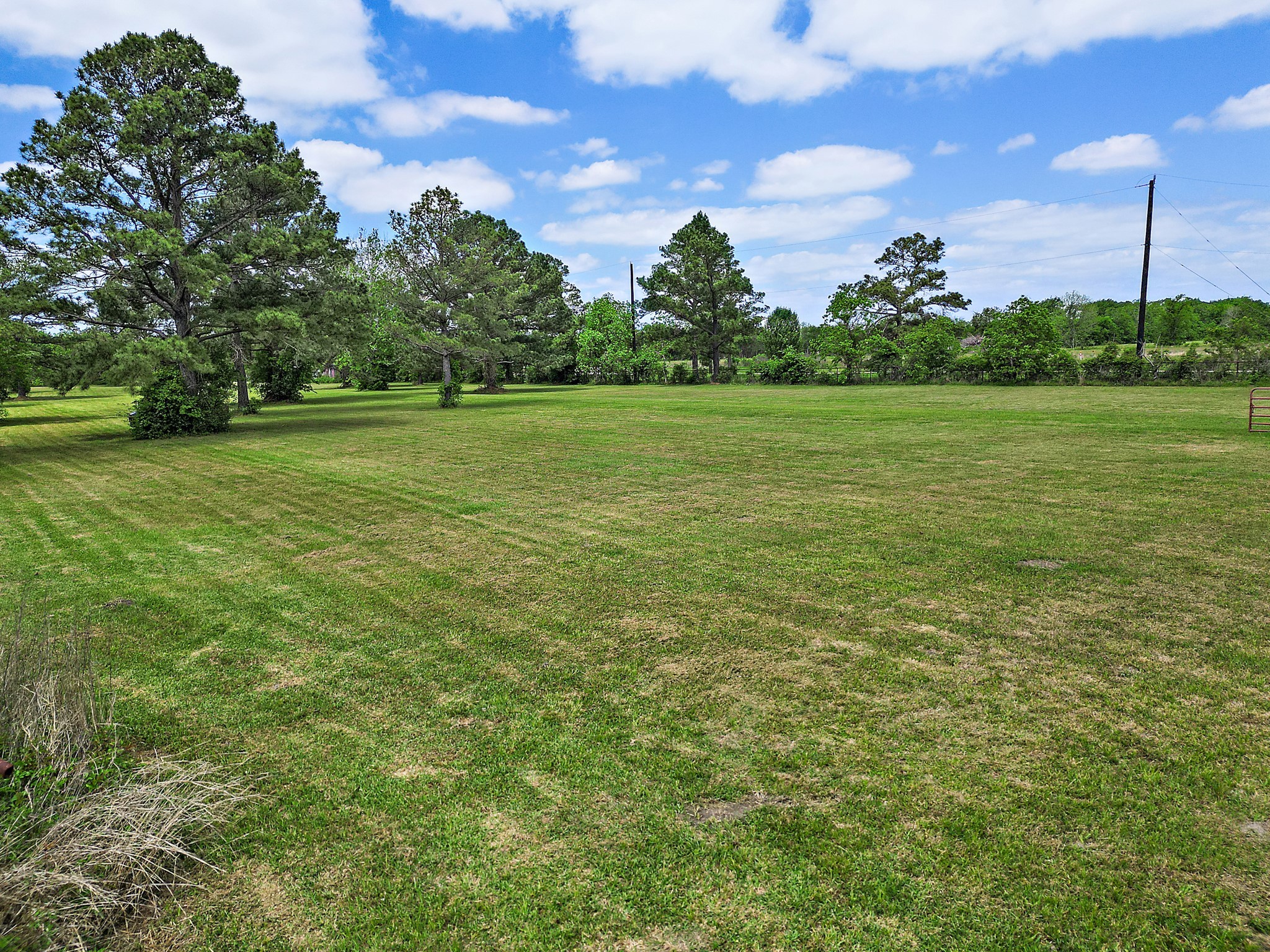 9915 North Main Street Baytown, TX 77521 - Photo 12 of 17 a view of a green field with wooden fence