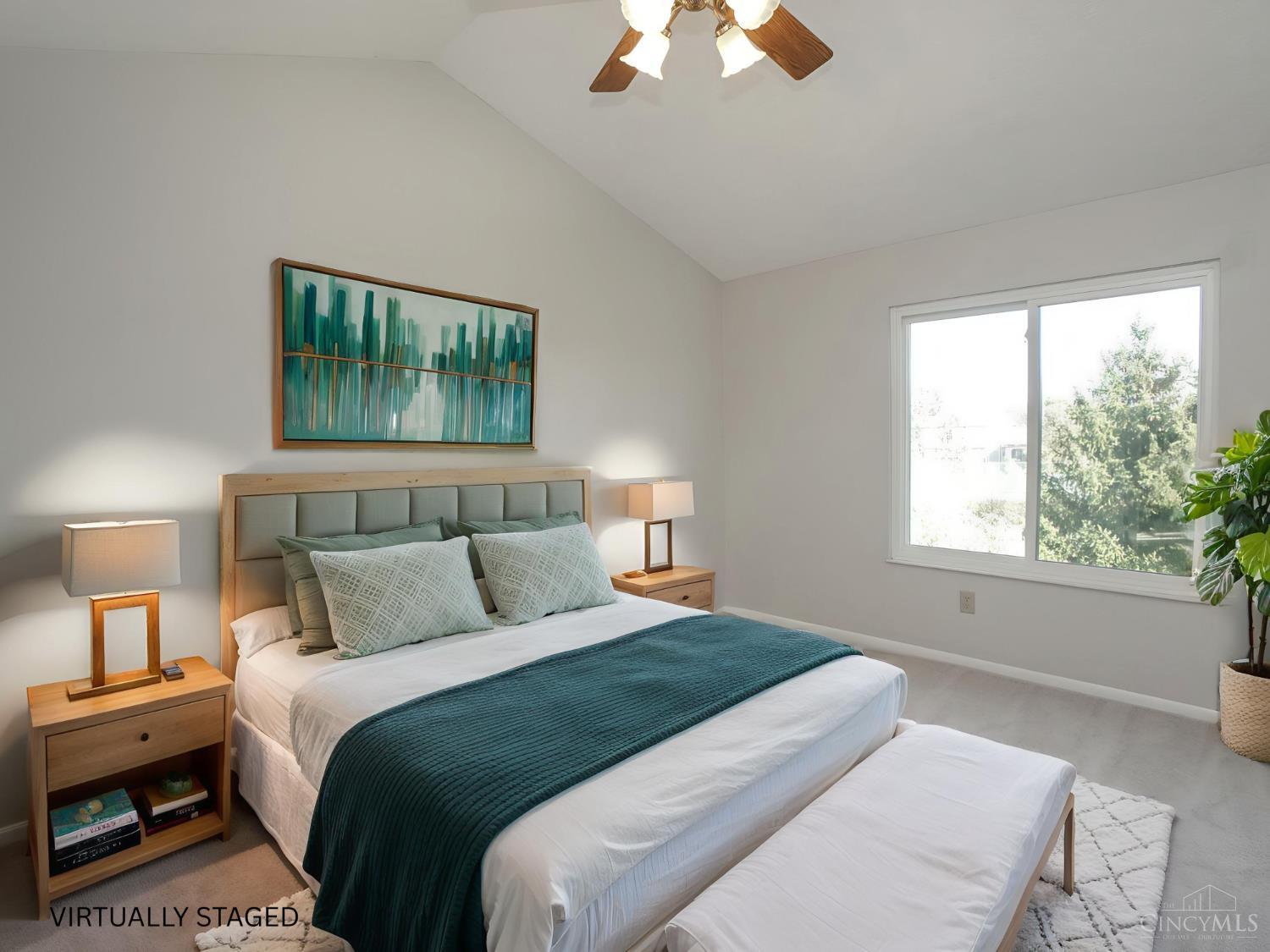 7902 Hackney Circle Maineville, OH 45039 - Photo 11 of 33 Primary bedroom with vaulted ceiling.