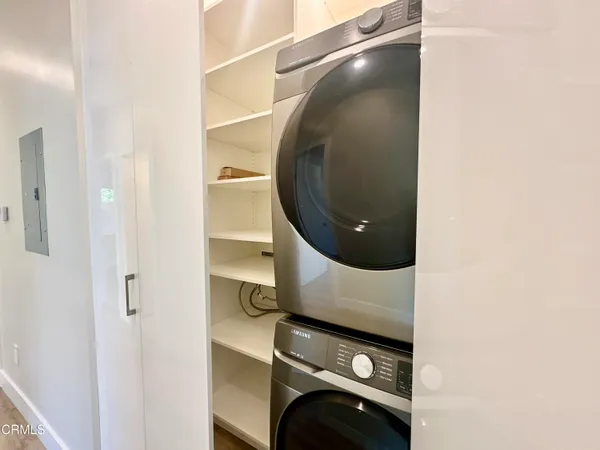a close view of washer and dryer