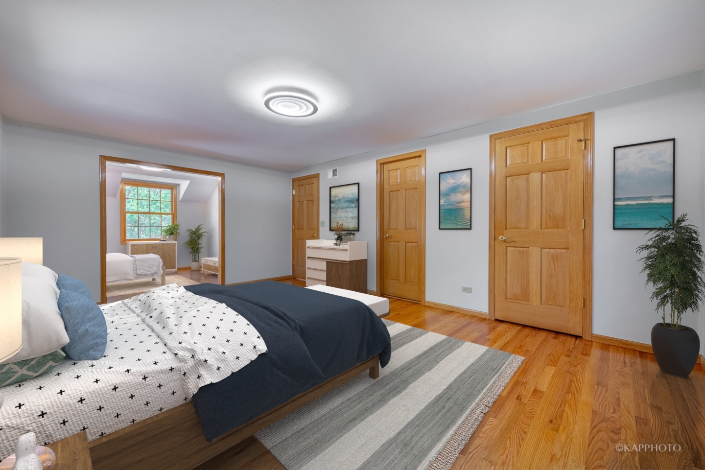 1553 Aztec Circle Naperville, IL 60563 - Photo 28 of 45 a bedroom with a bed and wooden floor